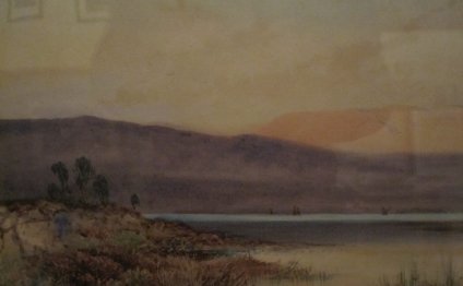 Framed watercolor on cardboard