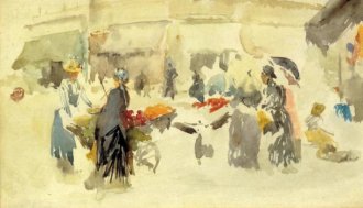 flower market watercolor