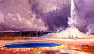 Moran: Castle Geyser - Famous Watercolor Artists, www.craftsy.com