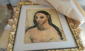 Pablo Picasso’s Head of a Young Woman, not allowed to leave Spain, was found on a boat in Corsica, French authorities have said.