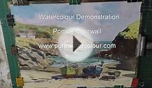 Learn to paint a blue sea, boats, harbor, cornwall