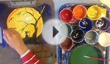 Simple & Fun Halloween Moon Painting