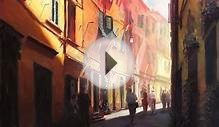 Sunlit Alleyway in Italy - original oil painting by
